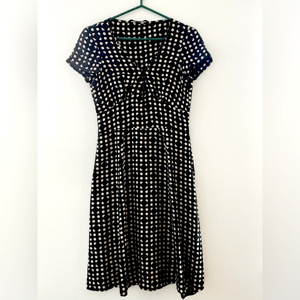 Marc by Marc Jacobs polka dot silk sheath midi dress size 8